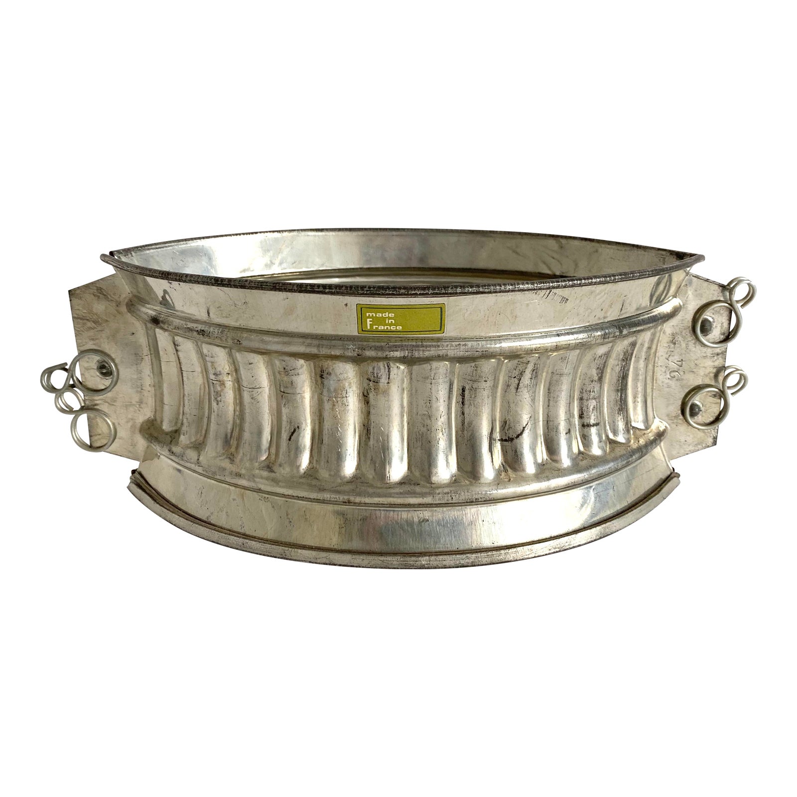 French Fluted Tin Game Pie Mould Oval Crust Pastry Pate Mold Chairish