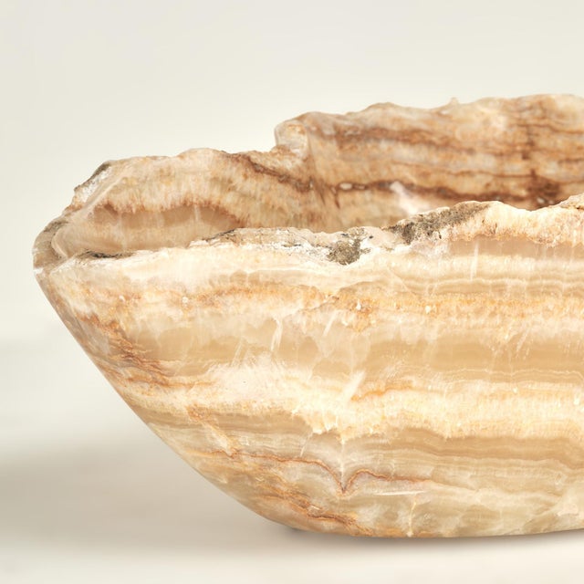 Sand Vintage Calcite or Stone Freeform Bowl For Sale - Image 8 of 11