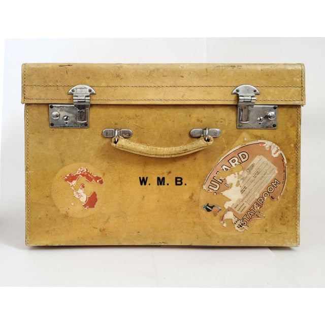 English 1920s Vellum Steamer Travel Storage Trunk With Provenance For Sale - Image 3 of 18