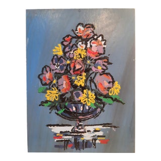 Abstract Modern Floral Painting Style of Picasso Portocarrero For Sale