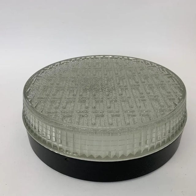 Black Mid-Century Glass Ceiling Lamp, 1970s For Sale - Image 8 of 8