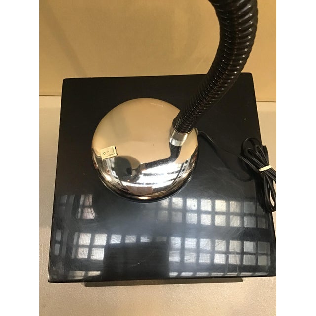 Mid-Century Modern Vintage Italian Chrome and Rubber Desk Lamp, 1970s For Sale - Image 3 of 4