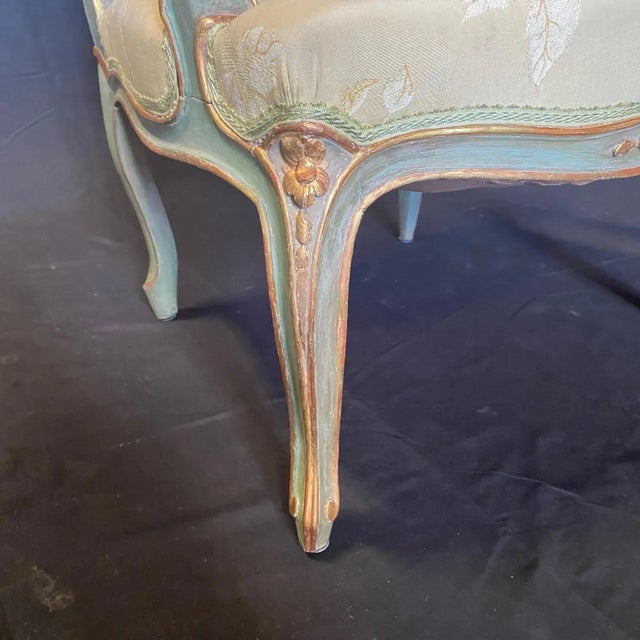 Light Yellow French Louis XV Painted Sofa and Two Fauteuils Parlor -Set of 3 For Sale - Image 8 of 12