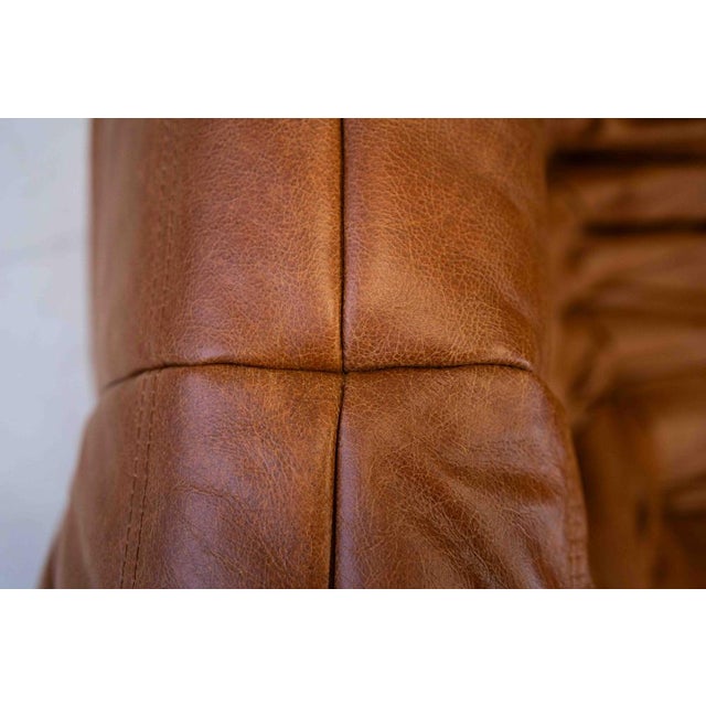 Vintage Two-Seater Togo Sofa with Arms in Brown Pine Leather by Michel Ducaroy for Ligne Roset, 1970s For Sale - Image 13 of 18