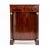Pillar cabinet with cambered body, one drawer and door, and pillar supports with brass bases and capitals. Mahogany veneered.