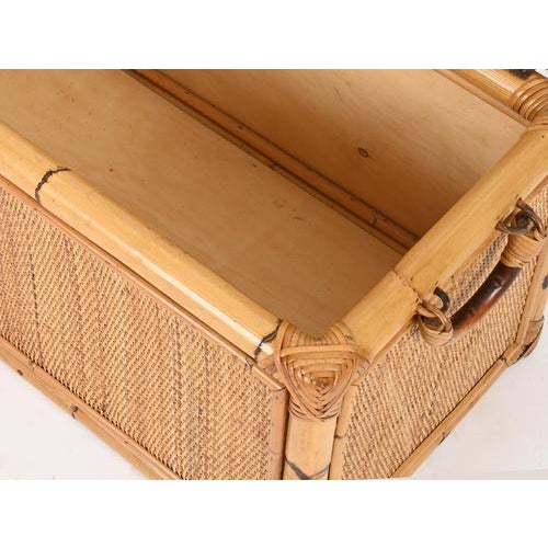 Mid-Century Modern French Riviera Storage Chest in Bamboo and Wicker, 1970 For Sale - Image 10 of 12
