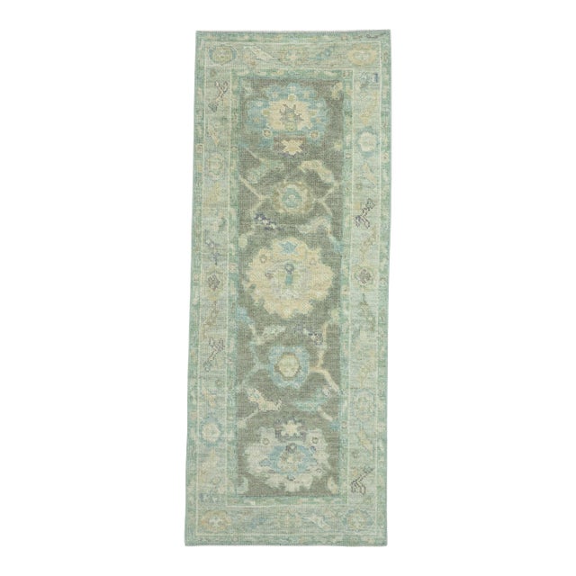 Turkish Oushak Runner Rug 2'6" x 6'7" #17546 For Sale