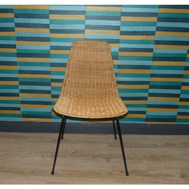 Basket Chair in Rattan and Metal from Gian Franco Legler, 1950s For Sale - Image 10 of 10