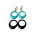 Modern 14k Yellow Gold Diamond and Carved Onyx Circle and Turquoise Door Knocker 1.5 Inch Earrings, a Pair For Sale - Image 3 of 10