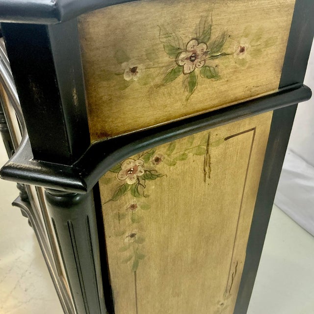 Black 1980s Vintage Chelsea House Style Italian Tuscan Hand-Painted Storage Cupboard Console For Sale - Image 8 of 14