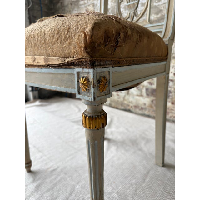 Pair of Antique Neoclassical Painted Side Chairs – Provenance From the Heiress of Macy’s Estate For Sale - Image 10 of 15