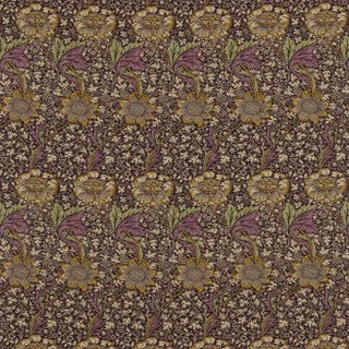 Morris & Co Kennet Fabric in Grape/Gold For Sale