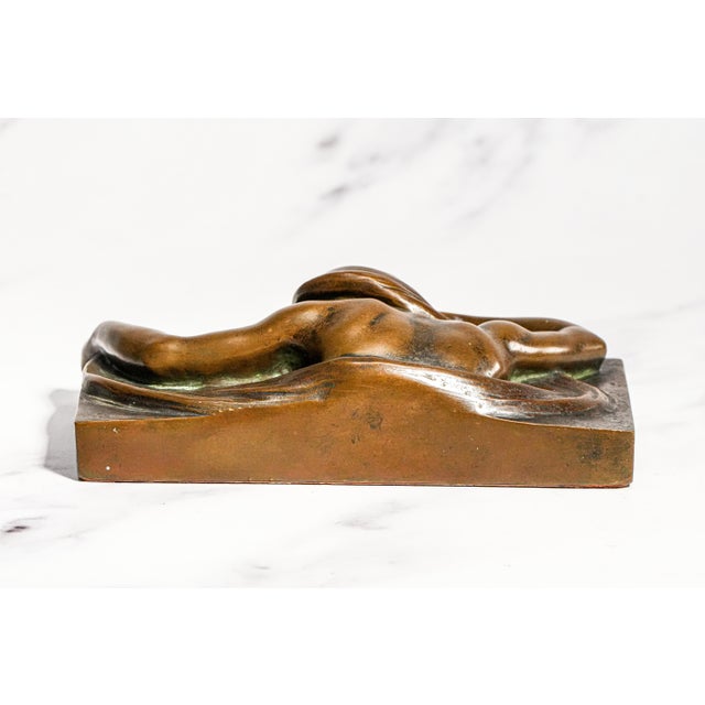 High Relief Female Figure Sculpture Antique Art Nouveau Bronze Paperweight A. Förster & Co. Wien Austria Desk For Sale - Image 15 of 16