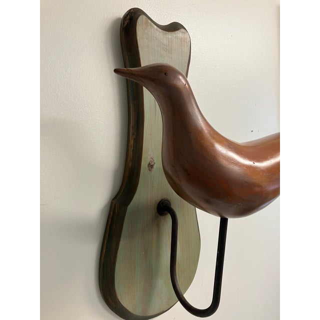 Wood Mid-Century Modern Hand-Carved Wooden Bird Wall Sculpture For Sale - Image 7 of 7