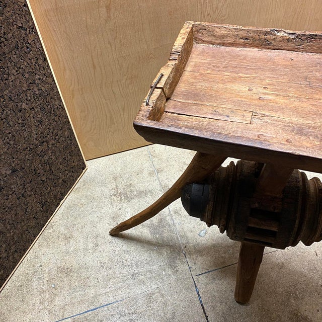 Late 19th Century French Primitive Wheel Hub Side Table For Sale - Image 13 of 16
