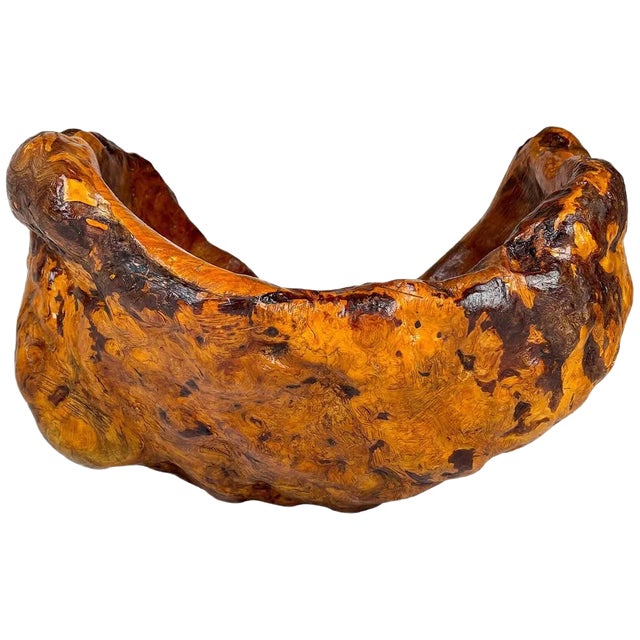 Large Swedish Folk Art Organic Burl Bowl, 1960s For Sale