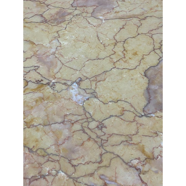 1950s Mid Century Oval Living Room Dining Table Peach Marble For Sale - Image 5 of 9