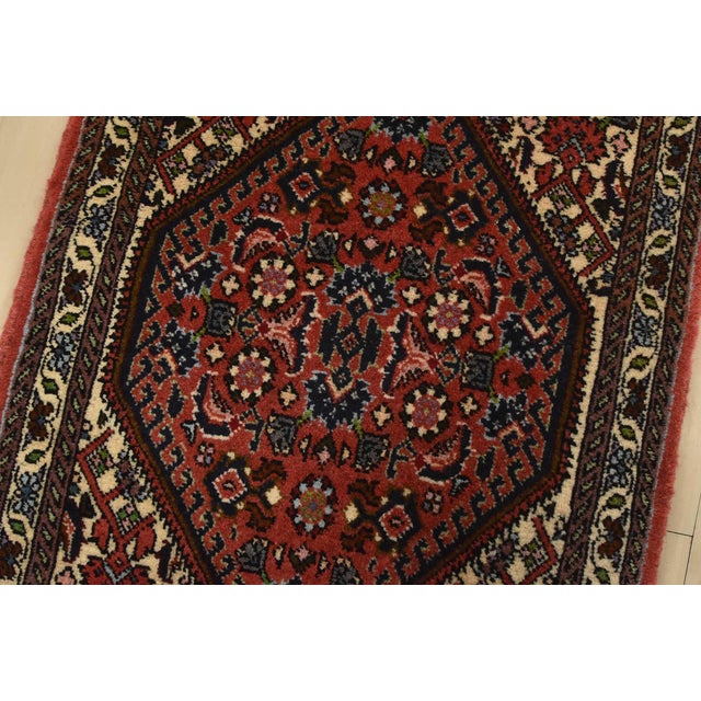 Fine Bidjar Rug 1’5” X 2′ Red Wool Vintage Traditional Hand-Knotted Carpet For Sale - Image 4 of 6