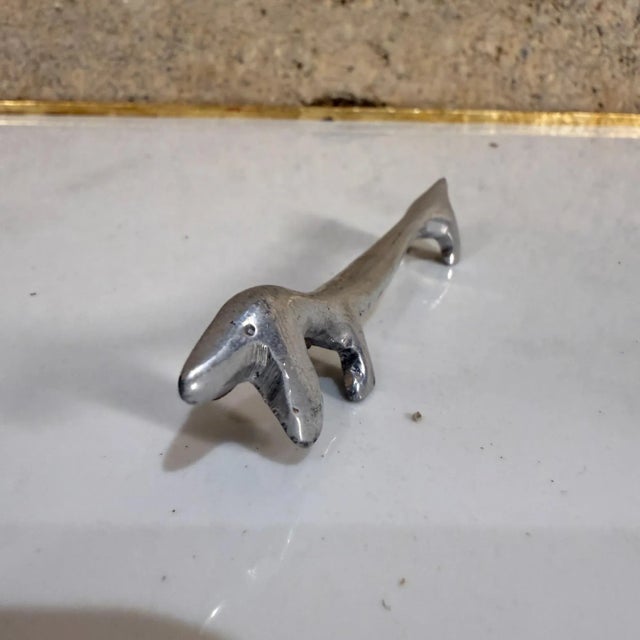Set of Five Italian Vintage Silver-Plated Dachshund Dog Knife Rest Mid-Century For Sale - Image 9 of 9