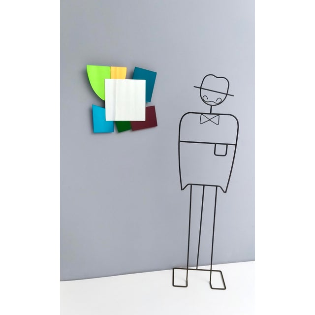 Ettore Sottsass Asymmetrical Colored Mirror in the style of Ettore Sottsass, 1980ss For Sale - Image 4 of 12