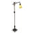 Brass and Cast Iron 1930s Depression Era Floor Lamp With Amber Art Deco Glass Shade #2619 For Sale