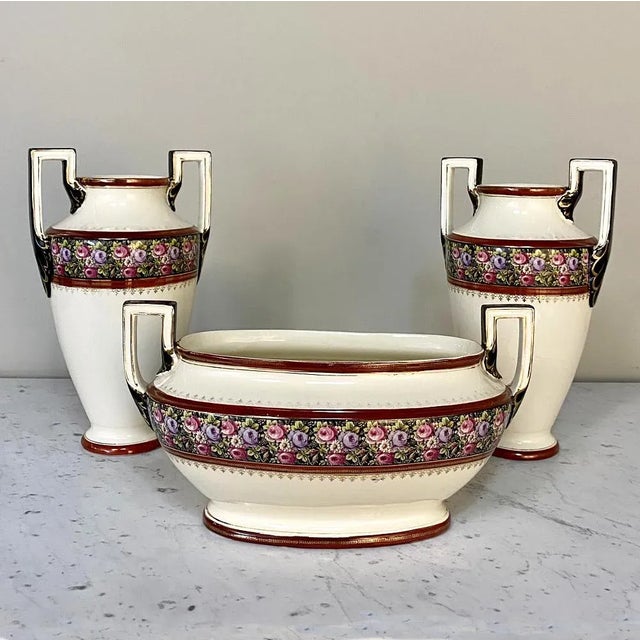 Antique Boch Jardiniere is a splendid example of craftsmanship from the famous maker out of Belgium, with a classical...