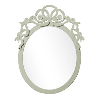 Fleur Home Garden District Thalia Oval Mirror in Mizzle, 28x39 For Sale