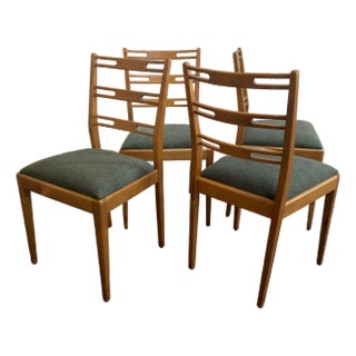 Vintage Mid-Century Swedish Modern Birch Dining Chairs - Set of Four Restored For Sale