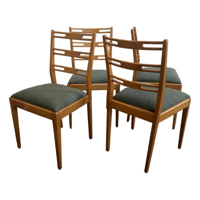 Vintage Mid-Century Swedish Modern Birch Dining Chairs - Set of Four Restored For Sale
