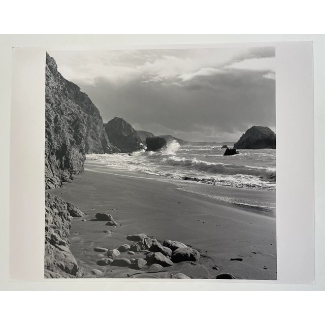 American Vintage Americana Black and White Photograph of California Seascape For Sale - Image 3 of 3