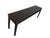 This 18th century console table features a very long, narrow design with a black finish that shows off the wood grain. It...