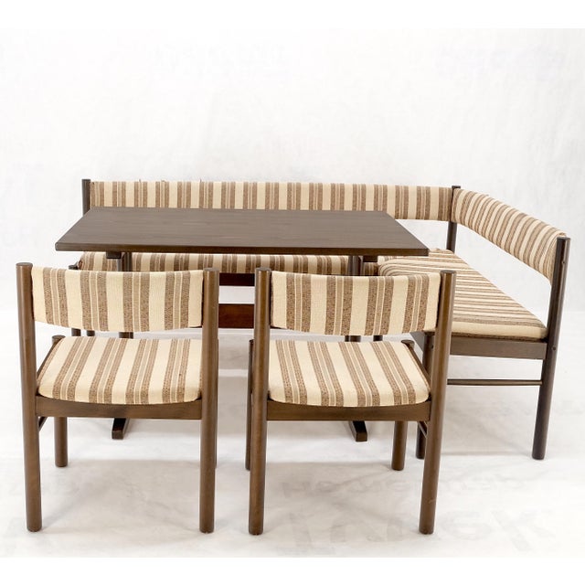 Farstrup Danish Mid Century Modern L Shape Bench Chairs Dining Table Kitchen Dinette Set For Sale - Image 4 of 15