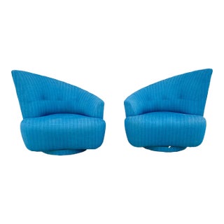 1950s Hollywood Regency Asymmetrical Swivel Chairs- a Pair For Sale