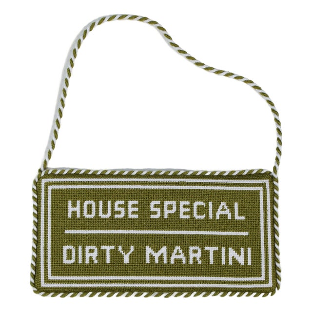 House Special - Dirty Martini Needlepoint Sign For Sale