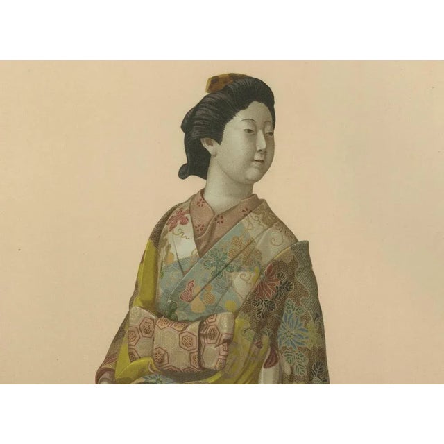 Japanese Lady Dressed in Kimono, 1884, Paper For Sale - Image 3 of 6