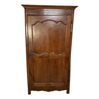 Antique French Provincial Solid Oak Bonnetière Cabinet For Sale