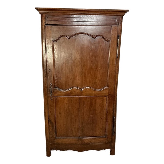 Antique French Provincial Solid Oak Bonnetière Cabinet For Sale