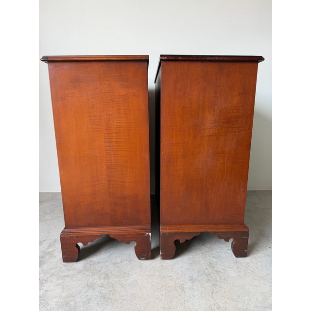 Brown Vintage Dannerok Chippendale Style Mahogany Three-Drawer Chests – A Pair For Sale - Image 8 of 12