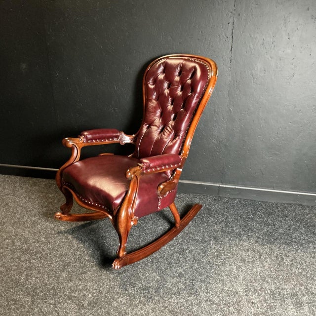 Brown Victorian Mahogany Rocking Chair, 1870s For Sale - Image 8 of 8