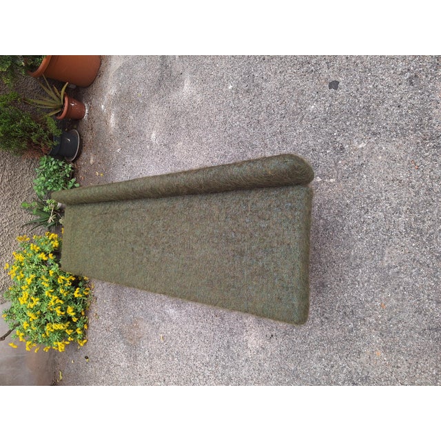 Bench in Light Wood with Green Fabric, 1960s For Sale - Image 6 of 14