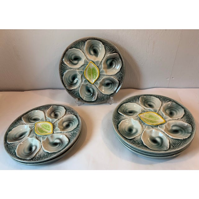Awesome Italian majolica lemon center oyster plate! I have six of these available