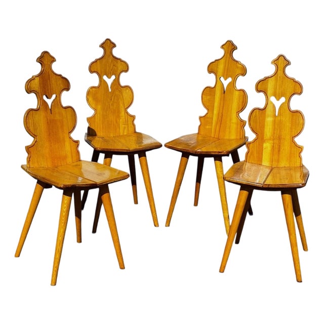 Vintage Elm Dining Chairs by Cepelia, Set of 4 For Sale