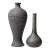 Late 20th Century Pair of Organic Modern Sculptural Floor Vessels – Textured Charcoal Studio Style (25" & 18") For Sale