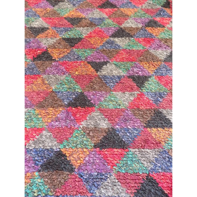 Blue Long Cotton Rug in the style of Missoni, 1960s For Sale - Image 8 of 9