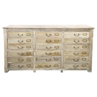 Wooden Buffet with 18 Drawers For Sale