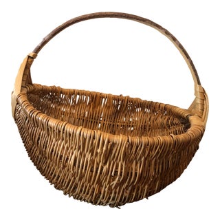 Vintage Handcrafted Basket For Sale
