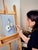 Preserving Memories by Karina Rodríguez | Oil on aluminum panel Still life with a bee, honey dipper, and daisy. For Sale - Image 4 of 4
