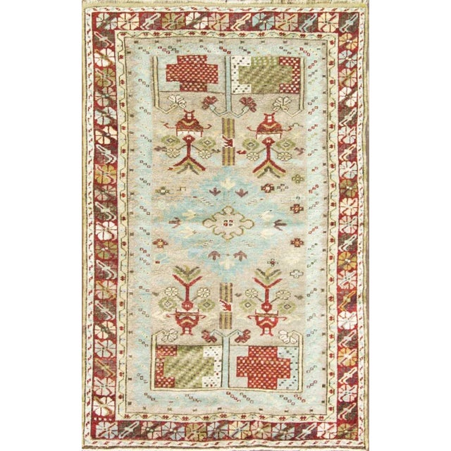 Antique Turkish Ghiordes Oushak Rug For Sale - Image 9 of 9