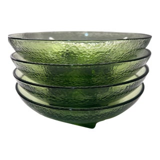 Mid Century Modern Avocado Green Bowl Set of 4 For Sale