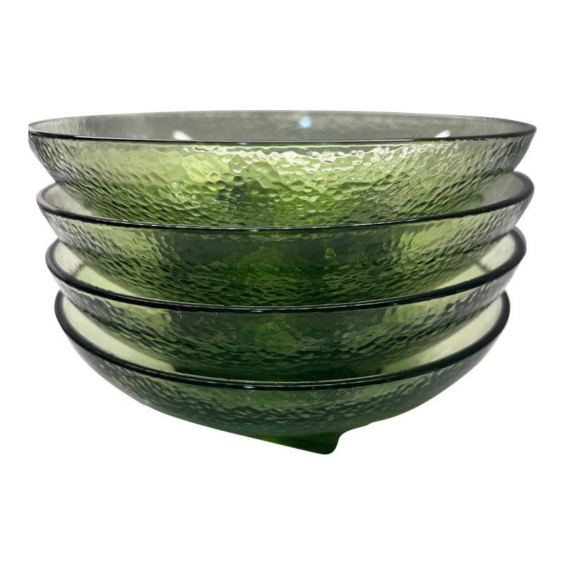 Mid Century Modern Avocado Green Bowl Set Of 4